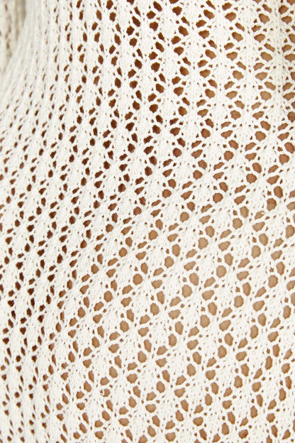 Sorielle Crochet Fishtail Flare Sleeve Maxi Dress